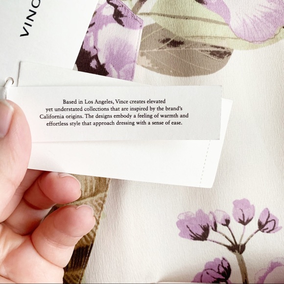 Vince 100% Silk Tropical Garden Satin Lounge Top - Picture 8 of 12